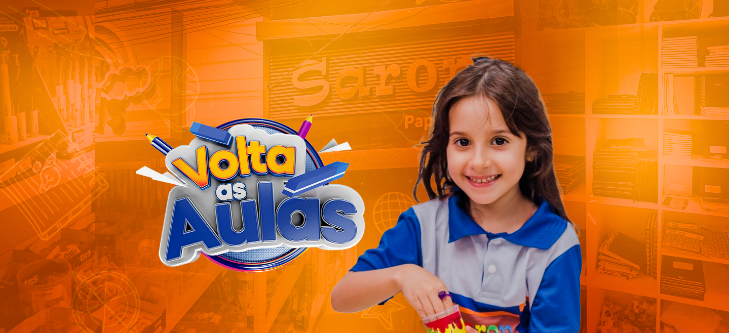 Capa de volta às aulas da Papelaria Saron